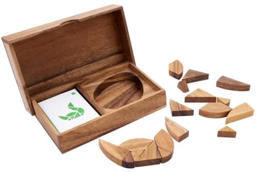 Engelhart - 350102 - Double Tangram en Bois Œuf - Puzzle en Bois - Jeu en Bois Ecologique - 1 et 2 Joueurs - 4 Ans et Plus