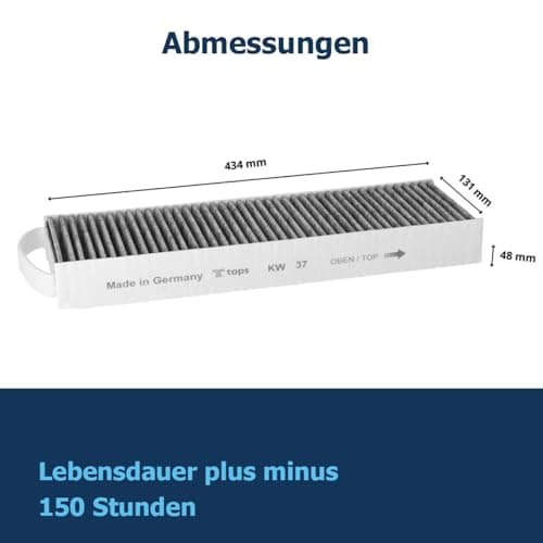 Tops Filtre à charbon actif pour Bora Pure PUAKF - Filtre de qualité supérieure pour votre plaque de cuisson Bora avec hotte aspirante PURU ou PUXU (1 paquet)