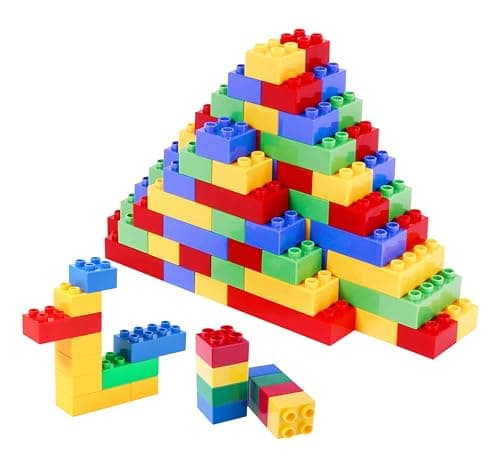 NEEZ Bloc de Construction - Briques de Construction pour Tout-Petits Jeux, Jouet Éducatif, Développer Leur Motricité Fine pour Enfants de 1,5 à 3 Ans - Jeu de Blocs (150 pièces)