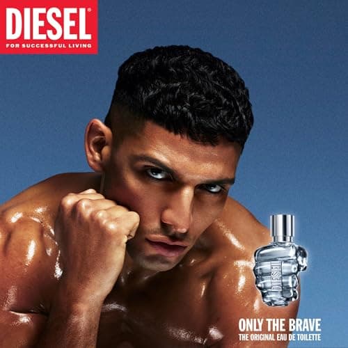 DIESEL Only The Brave - Eau De Toilette Homme - Boisé Ambré - Citron Frais, Ambre & Accord de Cuir - Tenue Longue Durée - Spray Vaporisateur