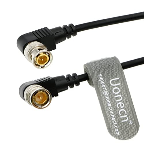 Uonecn Blackmagic RG179 coaxial BNC à angle droit mâle vers mâle Câble flexible pour caméra vidéo BMCC.