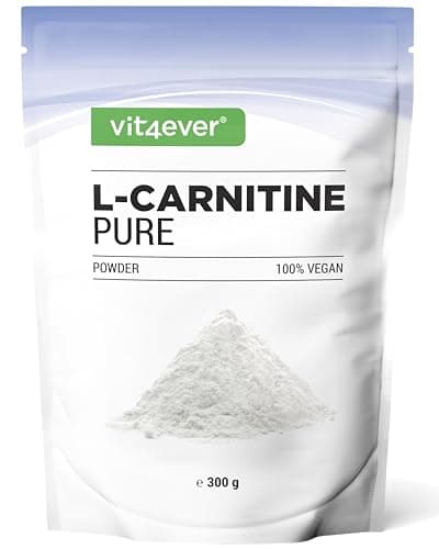 L-Carnitine Pure - 300 g de poudre pure sans additifs - 100% L-Carnitine Tartrate - 100 portions avec 3000 mg de Carnitine en poudre - Vegan - Haute Dose
