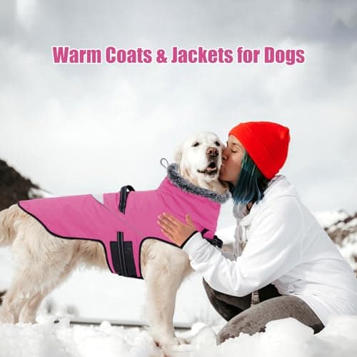 LIANZIMAU Manteau pour Chien imperméable avec Harnais, Manteau d'hiver pour Chien, Manteau Chaud avec réflecteurs pour Chien de Petite, Moyenne et Grande Taille, Manteau pour Temps Froid