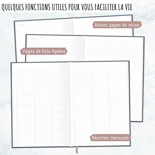 Agenda semainier A5 non daté [Poppy] de Trendstuff by Häfft | Agenda, calendrier et bullet journal, journal intime, carnet de notes en un | durable & climatiquement neutre