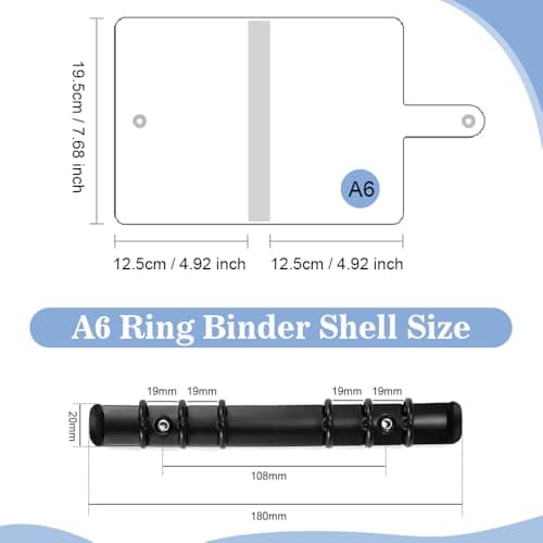 skytowards 2 PCS Classeurs à Anneaux A6, Anneaux Couvertures Transparentes Classeur à Anneaux Transparent Classeur à Anneaux Rechargeable Cahier avec Bouton-Pression pour Carnet (19,5 x 12,5 x 2 cm)