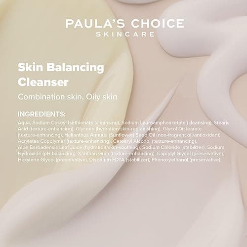 Paula's Choice SKIN BALANCING Nettoyant Visage - Huile Démaquillant Visage Élimine les Points Noirs, Imperfections et le Pores dilatés - avec Aloé Vera - Pour Peaux Mixtes à Grasses - 473 ml