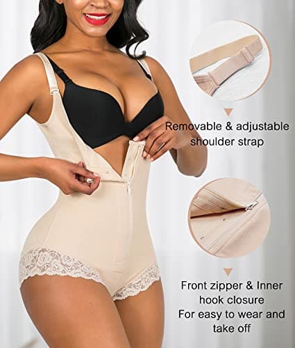 YIANNA Body Sculptant Femme Gainant Invisible Gaine Ventre Plat Amincissante Shapewear Bodysuit Fajas Colombianas Reductoras Corset Minceur Beige, 7200 Size M