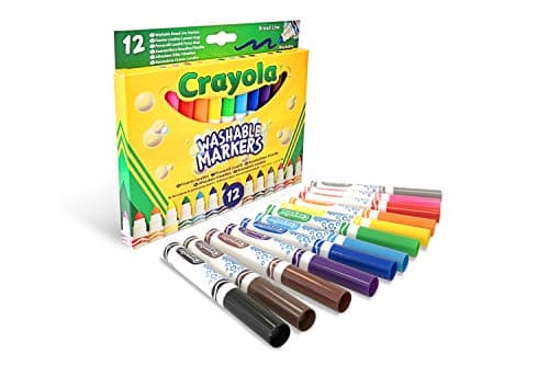 Crayola-12 Feutres lavables à Pointe Maxi en Fibre Super résistante, 58-8340