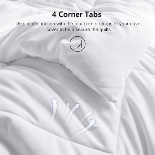 CozyLux Couette 4 Saisons 220x240 - 3 en 1 (150g/m2 + 300g/m2 = 450g/m2), Été Légère + Mi-Saison = Tempérée Chaud Hiver, Avec Boutons Pression, 240x220 Blanc