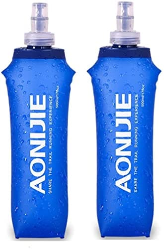 AONIJIE 2 pièces pliable TPU Flacon souple de bouteille d'hydratation d'eau de sport en plein air Pour la course à pied Camping randonnée vélo (500ml-2pcs)