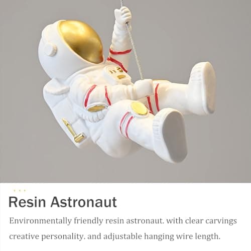 RuiRfh Plafonnier LED Astronaute de Dessin animé Lampe de Plafond intégré éclairage de Chambre créatif planète en Verre Lustre Chambre d'enfant Restaurant Maternelle Salle de Jouets Salle de Lecture