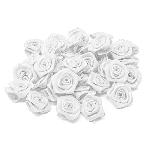 Fleurs de décoration à ruban de satin rose de 25 mm