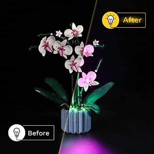 YEABRICKS LED Lumière pour Lego-10311 Creator Orchid Modèle de Blocs de Construction (Ensemble Lego Non Inclus)