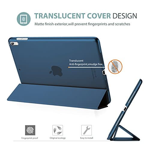 ProCase Coque pour iPad Air 3(10.5" 2019), iPad Pro 2(10.5" 2017), A2123 A2152 A2153 A2154 A1701 A1709 A1852, Housse Étui de Protection avec Support Fonction et Sommeil/Réveil Automatique-Bleu