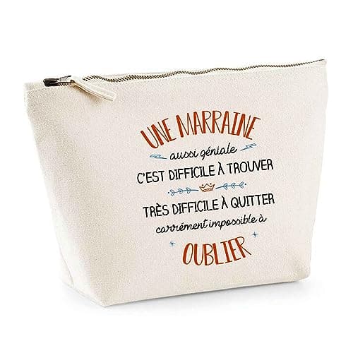 Trousse Une Marraine Aussi géniale | Pochette Toilette Maquillage Idée Sac Cadeau