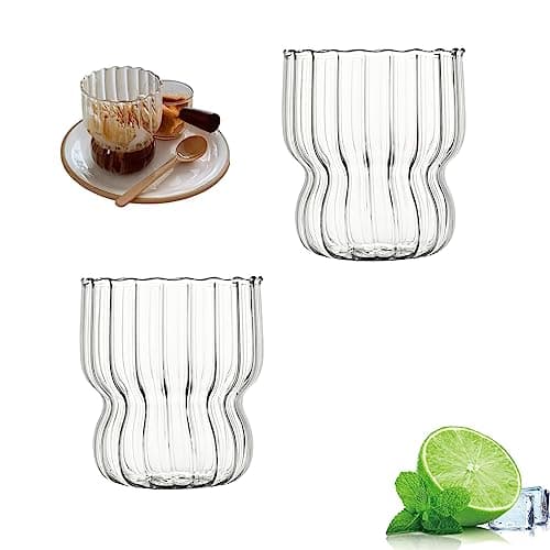 Darryy Lot De 2 Tasses à Expresso, Verres à Latte Macchiato Ont, Verres à Jus, Verres à Dessert, Peut Être Utilisé Pour l'Eau, Le Thé, Les Boissons, Le Jus, Le Café, La Bière