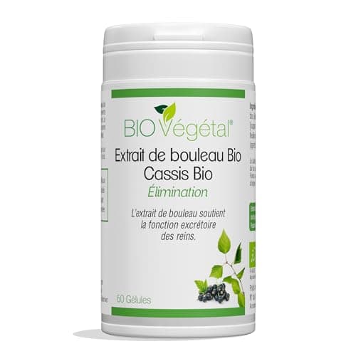 Bouleau et Cassis BIO Végétal - Complément Alimentaire Vegan - Elimination & Drainage - Cure Détox - 60 Gélules - Fabrication Française
