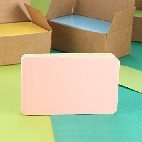 400 Pièces Carte Couleur, Flash Cards, Note Carte-Rose/Vert/Jaune/Bleu
