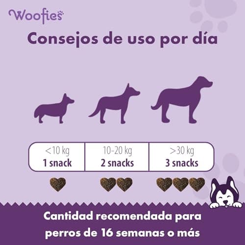 Woofies Probiotiques Friandises digestives pour Chiens - 90 pièces - Renforce la Flore intestinale et améliore Le système immunitaire - Ingrédients 100% naturels Prébiotiques (Poulet)