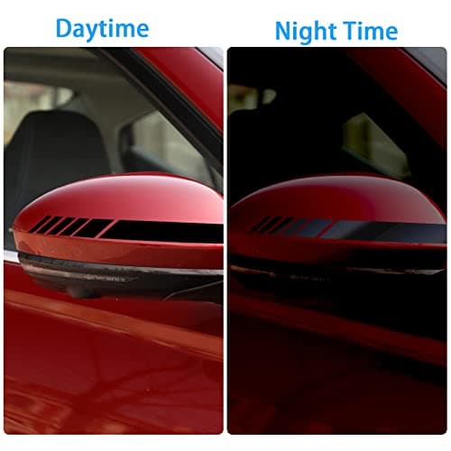 6Paires Voiture Arrière Vue Miroir Autocollant, Universels Autocollants Rétroviseur Vinyle Modifié Stripe Decal Décoration Auto Racing Body Side Stripe Decal pour Voitures SUV véhicules, Noir(20×2cm)