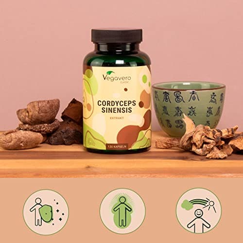 Cordyceps sinensis CS-4 | 6500 mg (10:1) | 4 MOIS | 40% Polysaccharides | SANS ADDITIFS | Adaptogène | 120 Gelules | VEGAN | Vegavero®