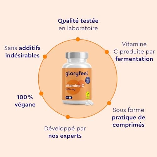 Vitamine C 1000mg 200 Comprimés, Antioxydant pour Os, Système Immunitaire, Peau, et Fatigue*, Cure de 7 Mois, Vitamine C Hautement Concentré avec L Acide Ascorbique Pure, Testé en Laboratoire