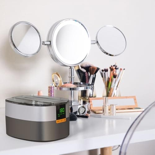 Nettoyeur à ultrasons pour bijoux, KECOOLKE 750 ml Nettoyant sonique avec minuterie numérique pour lunettes, bagues, pièces de monnaie, anneau, argent