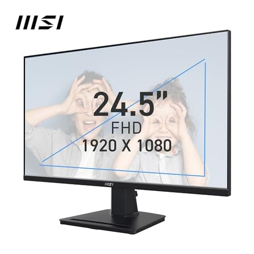 MSI Pro MP252 écran bureautique Full HD 24,5" - Dalle IPS 1920 x 1080, 100 Hz, écran respectueux des Yeux, Haut-parleurs intégrés, réglable en Inclinaison - HDMI 2.0b, DisplayPort 1.4a