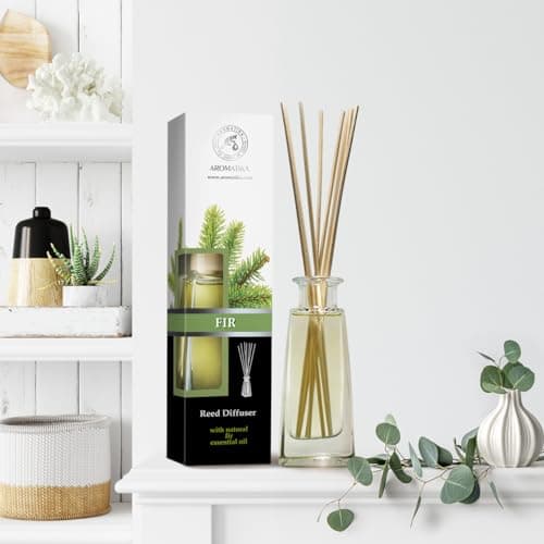 Diffuseur Parfum de Sapin 100ml - Diffuseur de Roseaux à l'huile Essentielle de Sapin - Parfum Frais et de Longue Durée - Aromathérapie - Diffuseur avec Les Bâtons - Desodorisant Maison