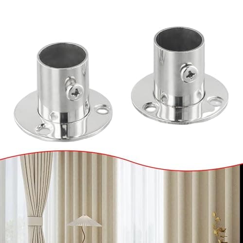 Sandyseptember Lot de 2 supports en acier inoxydable pour tringle de penderie - Pour rideaux, cuisine, salle de bain, garde-robe, balcon (19 mm)