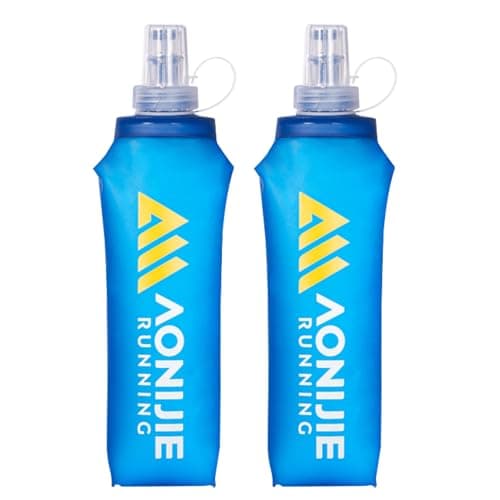 Azarxis Gourde Souple Running Poche Hydratation Gourde Sport Pliable Bouteille d'eau pour Randonnée Marathon (500 ml - 2 Pièces)