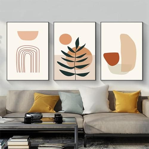 PYNVDD Lot de 3 posters muraux, imprimés de feuille botanique, modernes, abstraits, sans cadre, image 01,60 x 90 cm