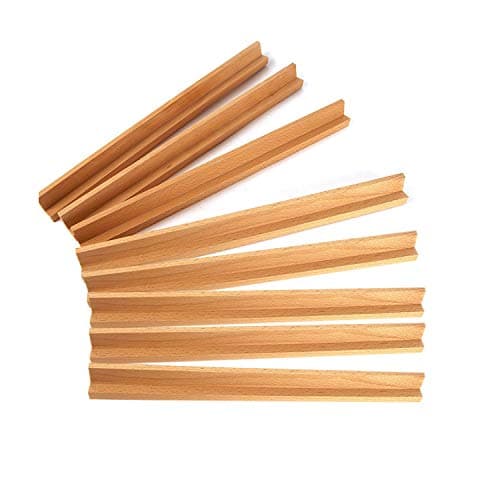 Lot de 8 supports carrés en bois de rechange pour tuiles de lettres, jeux de société, activités d'apprentissage d'orthographe, arts et artisanat, projets de bricolage, 36 cm de long, 8 pièces