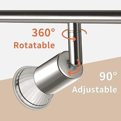 wowatt Spots de Plafond Orientable - Pivotants Plafonnier Industriel Plafonnier 6 Spots Luminaire Spot Nikel Mat Douille GU10 pour Cuisine Chambre Salon Couloir Salle à manger Sans Ampoules