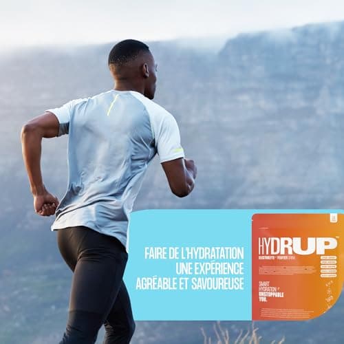 Hydrup electrolytes hydratation en poudre - Formule en poudre avec vitamines et minéraux pour une hydratation rapide - 1733 mg d'électrolytes par portion (16 unités, Orange-Mandarine)
