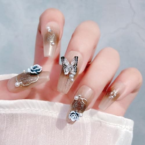 Pendentifs en forme Camélia en forme Camélia en forme Camélia pour ongles - En alliage de diamant - Accessoires de nail art