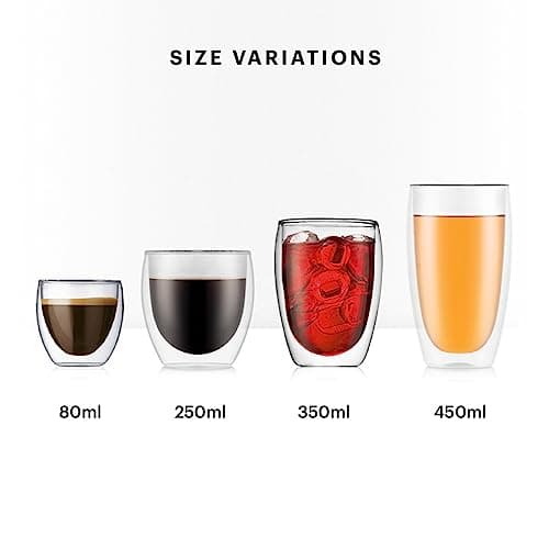 BODUM (4560-10) Lot de 2 Verres à double paroi, Transparent, 45 cl, 2 Unité