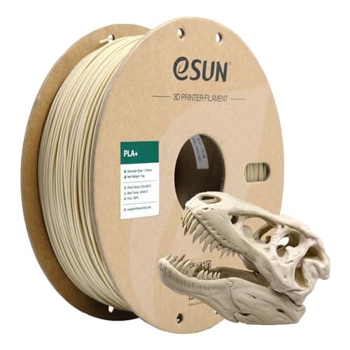 eSUN PLA+ Filament d'impression 1.75mm, Renforcé Ténacité Imprimante 3D, Précision Dimensionnelle +/- 0.03mm, 1KG Bobine (2.2 LBS), Blanc Os