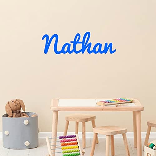 Stickers personnalisé prénom 14 polices d'écritures au choix. Décoration mur chambre enfant/bébé. 14 couleurs au choix.