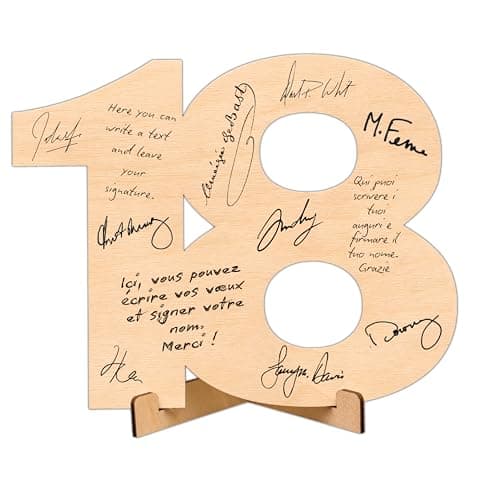 CUBIBOO ART Carte Anniversaire 18 Ans en Bois Avec support - Decoration Anniversaire 18 Ans Garçon, Fille