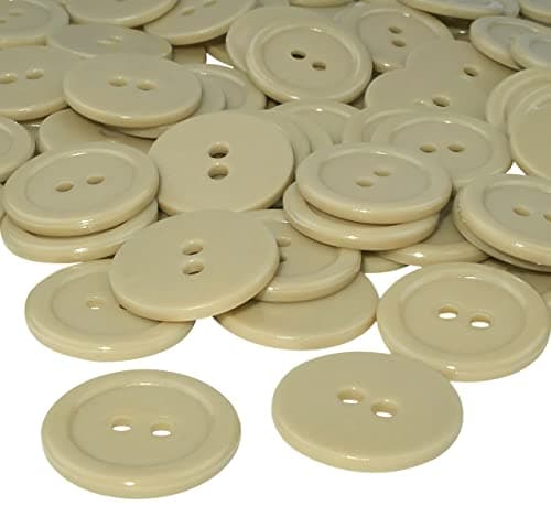 AERZETIX - C56418 - Lot de 50 Boutons de couture ronds Ø20x2.2 mm à 2 trous 32L L32 - couleur beige - en plastique - diamètre de l'ouverture 2 mm - mercerie/vêtements/mode