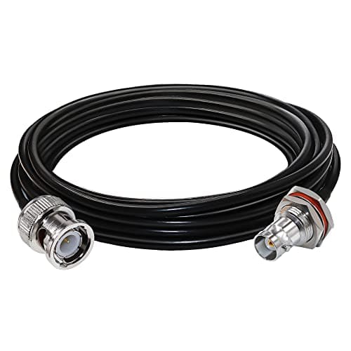 TUOLNK Câble BNC RG58 Câble de raccordement BNC mâle à BNC femelle cloison à faible perte 50 ohms CB Radio Câble coaxial 16,4 pieds (5 M) Câble d'extension d'antenne Wifi pour radio HAM