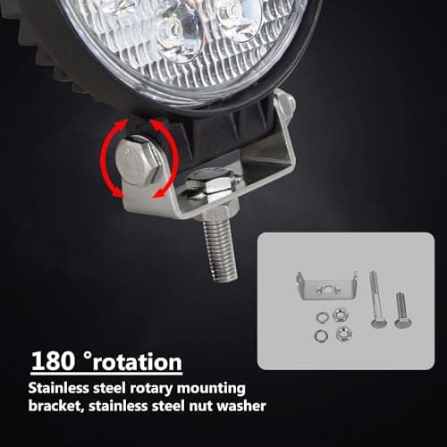 AUXTINGS 10 Pieces 10 cm 27W Spot Rond Barre Lumineuse LED Lampe de Travail Bar Off Road camions SUV Conduite Feux de Brouillard 12V 24V