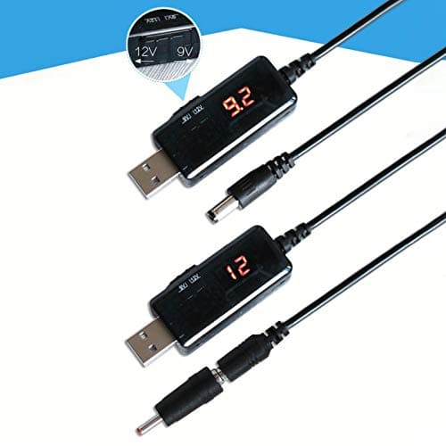 Adaptateur USB vers DC, Câble USB DC 5V Boost vers 9V 12V Câble Amplificateur de Tension 5V vers 9V 12V Convertisseur élévateur 5.5x2.1mm Câble USB vers DC Cordon de Routeur de