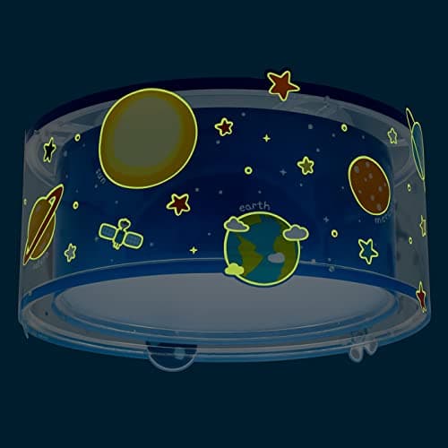 Dalber Plafonnier enfant Planets planètes système solaire Bleu, 41346, E27