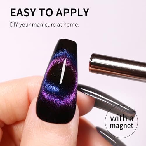 Firedeep 9d cat eye gel vernis à ongles, 16ml Galaxy blue purple caméléon gel magnétique poli LED/UV trempé vernis à ongles kit avec aimant