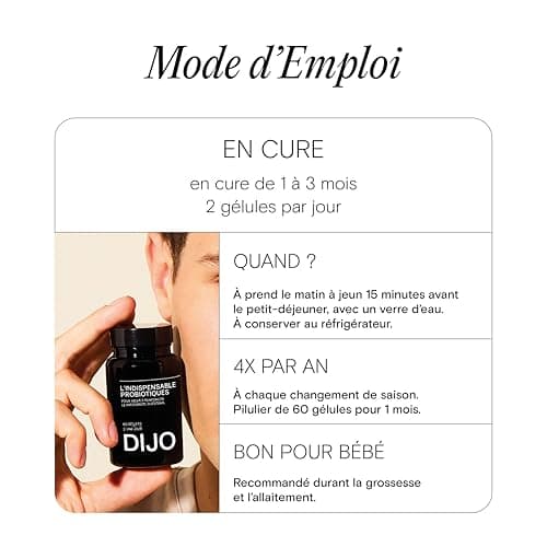 DIJO - L'indispensable Probiotique - Renforcement de la Flore Intestinale - 8 Souches de Bactéries & 28 Milliards d'UFC - Gélules Gastro-Résistantes - Végan - Fabriqué en France (1 MOIS)