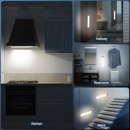 BOOTEEK 96 Led Cuisine Sous Meuble, Lampe cuisine avec 3 Couleurs, 40CM Lampe de Placard Led Sans Fil Rechargeable 3000mAh pour Lumière Cuisines, Couloirs, Garage [Classe énergétique G]