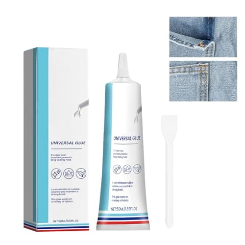 HASAIKA® Colle pour Tissus, Colle à Coudre pour Tissu, Colle Textile Avec embouts de précision pour tissus, vêtements, cuir, strass, patchs, 50 ml