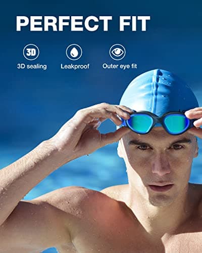 ZIONOR G1 Polarisées Mirror Lunettes de Natation pour Unisex Adulte Homme Femme, Anti Buée, 100% Anti UV Lunettes de Plongée